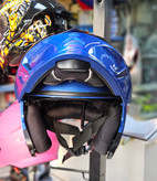 کلاه کاسکت فک متحرک SBA-20 برند Steelbird-استیل برد رنگ آبی براق